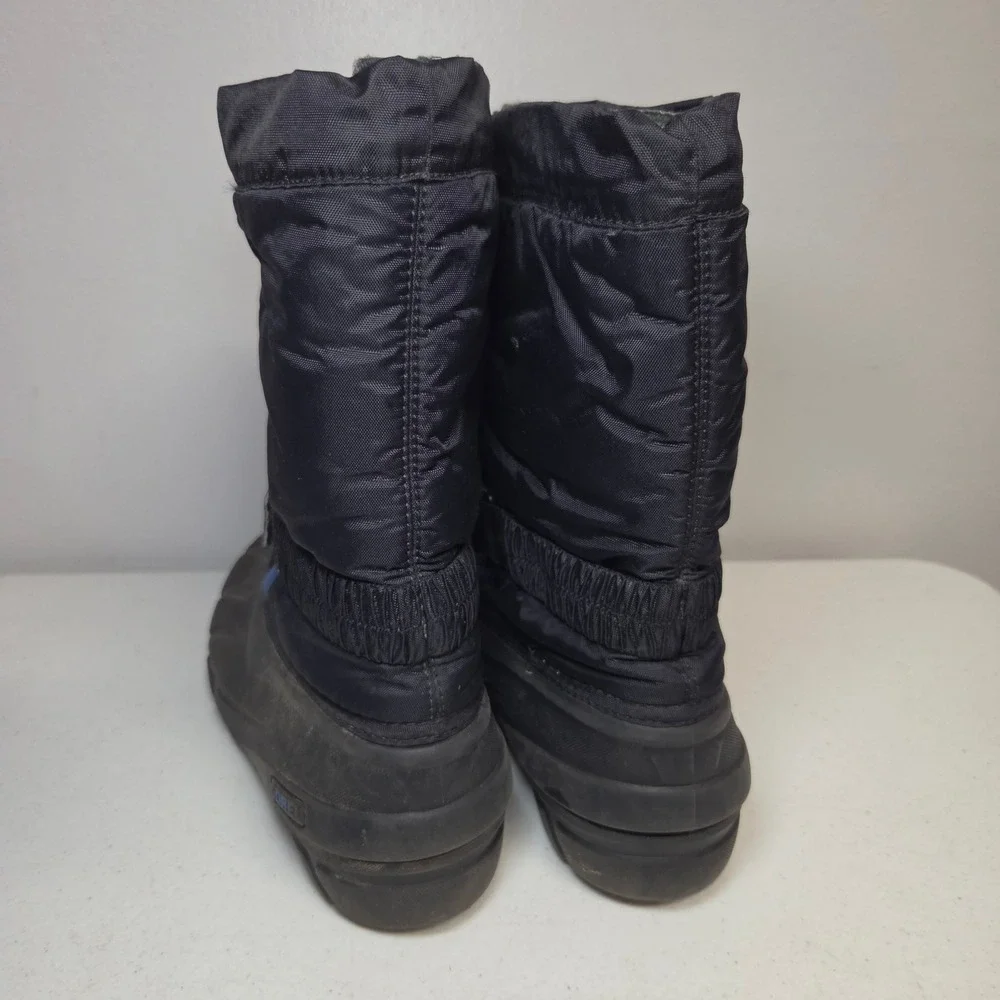 Sorel Youth Flurry Snow Boots Black Blue NY1885-010 Size 5